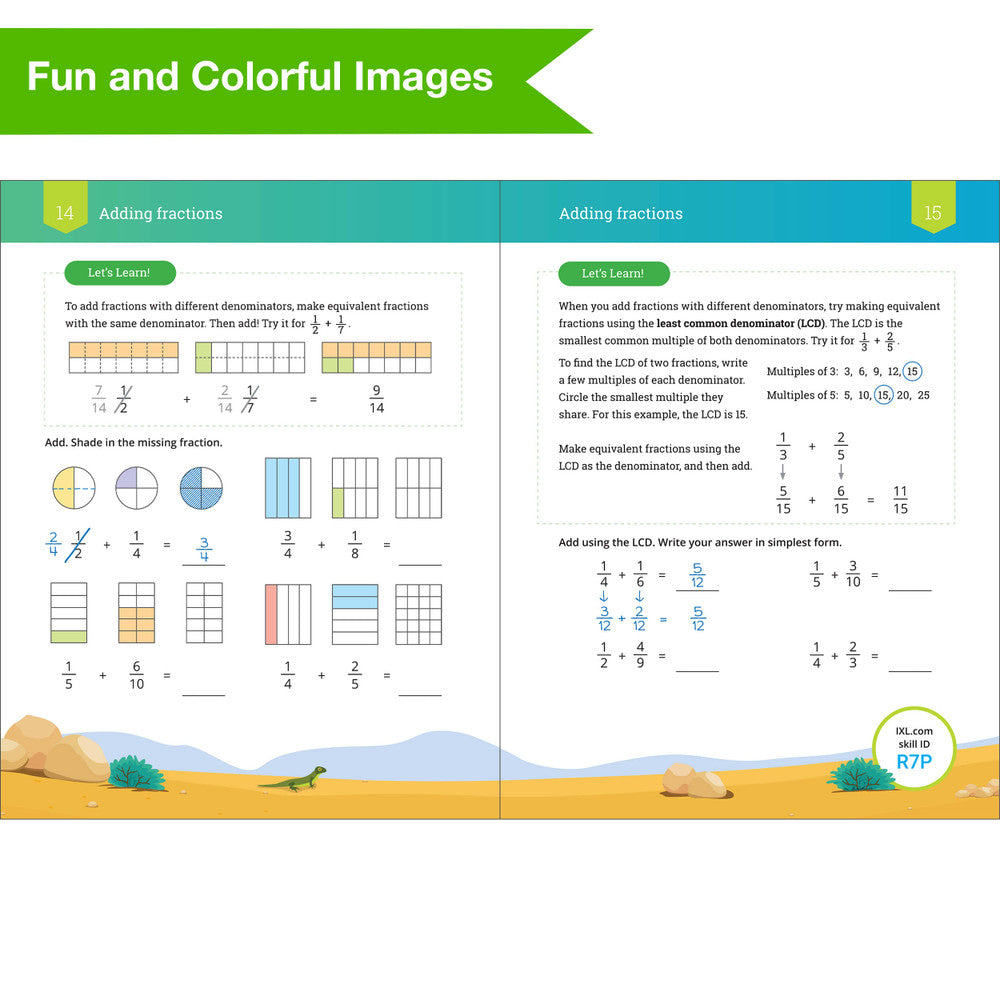 IXL Fractions Workbook Grade 5 Paperback