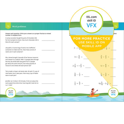 IXL Fractions Workbook Grade 5 Paperback