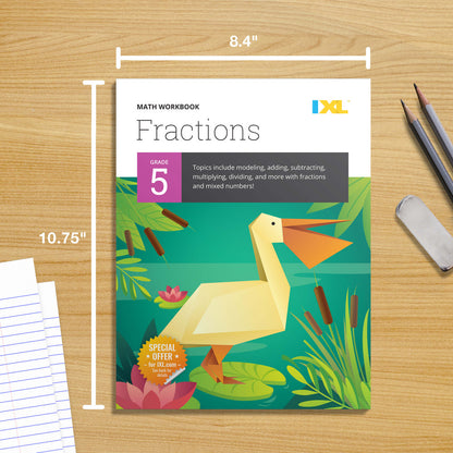 IXL Fractions Workbook Grade 5 Paperback