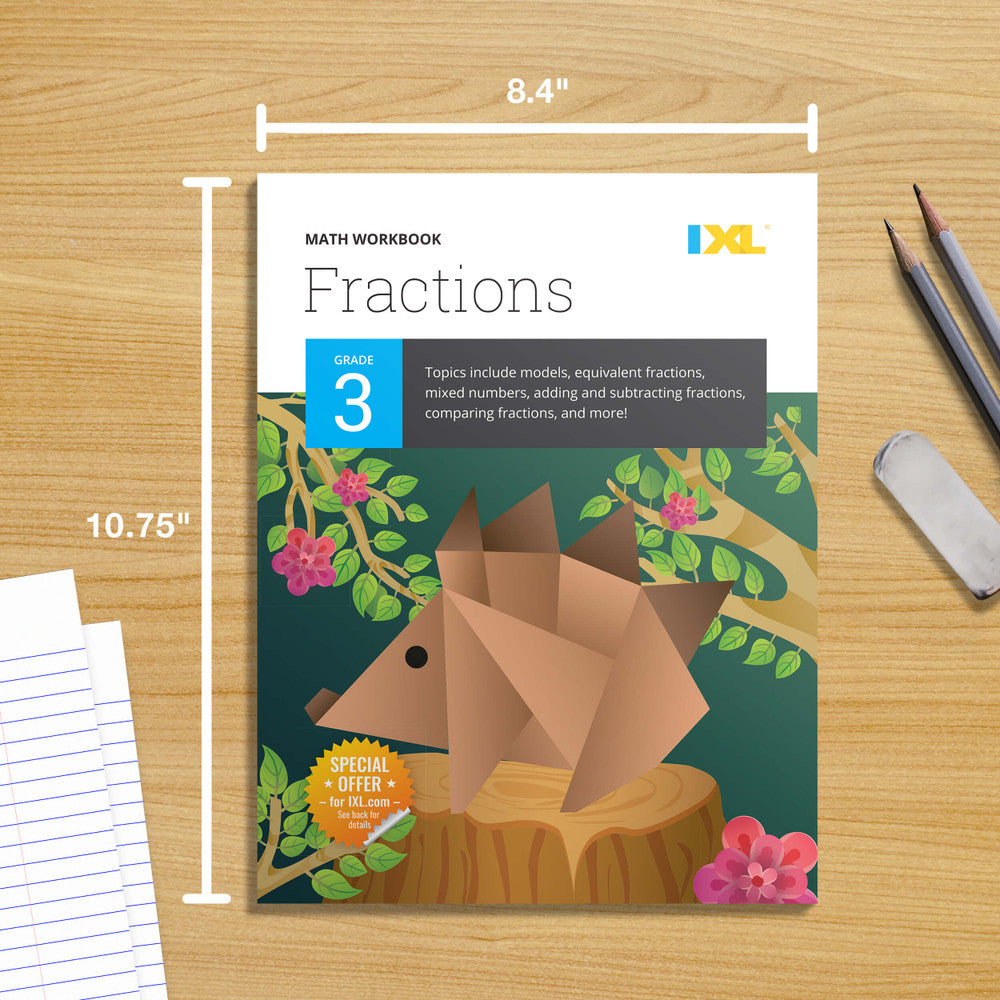 IXL Fractions Workbook Grade 3 Paperback
