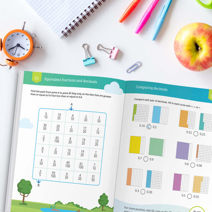 IXL Fractions and Decimals Workbook Grade 4 Paperback