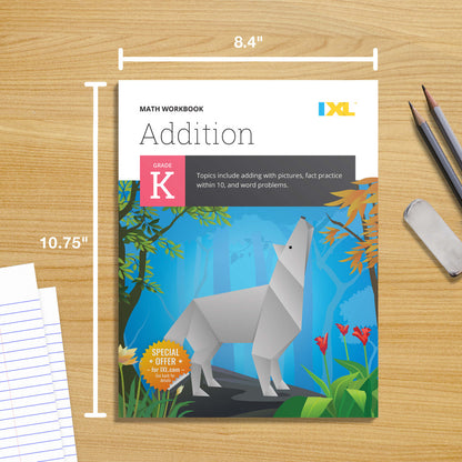 IXL Addition Workbook Grade K Paperback