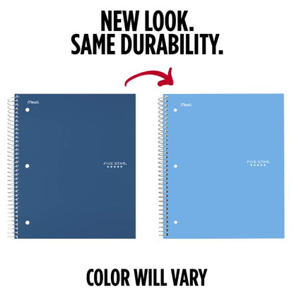 Five Star Spiral Notebook Plus Study App, 3 Subject, College Ruled, 8 1/2" x 11", Sky Blue
