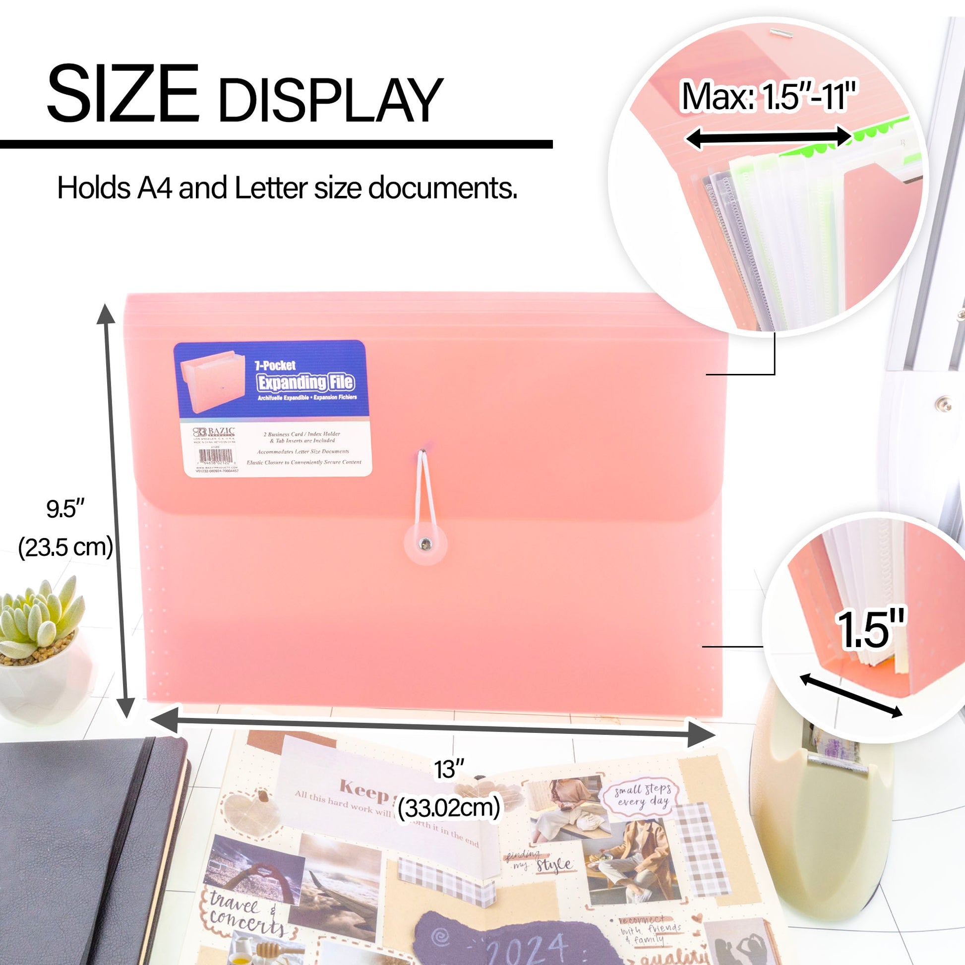Pastel Edition 7-Pocket A4/Letter Size Poly Expanding File