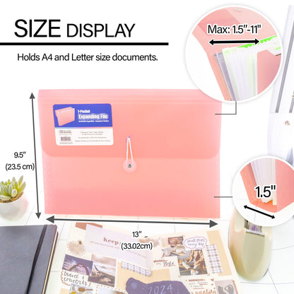 Pastel Edition 7-Pocket A4/Letter Size Poly Expanding File