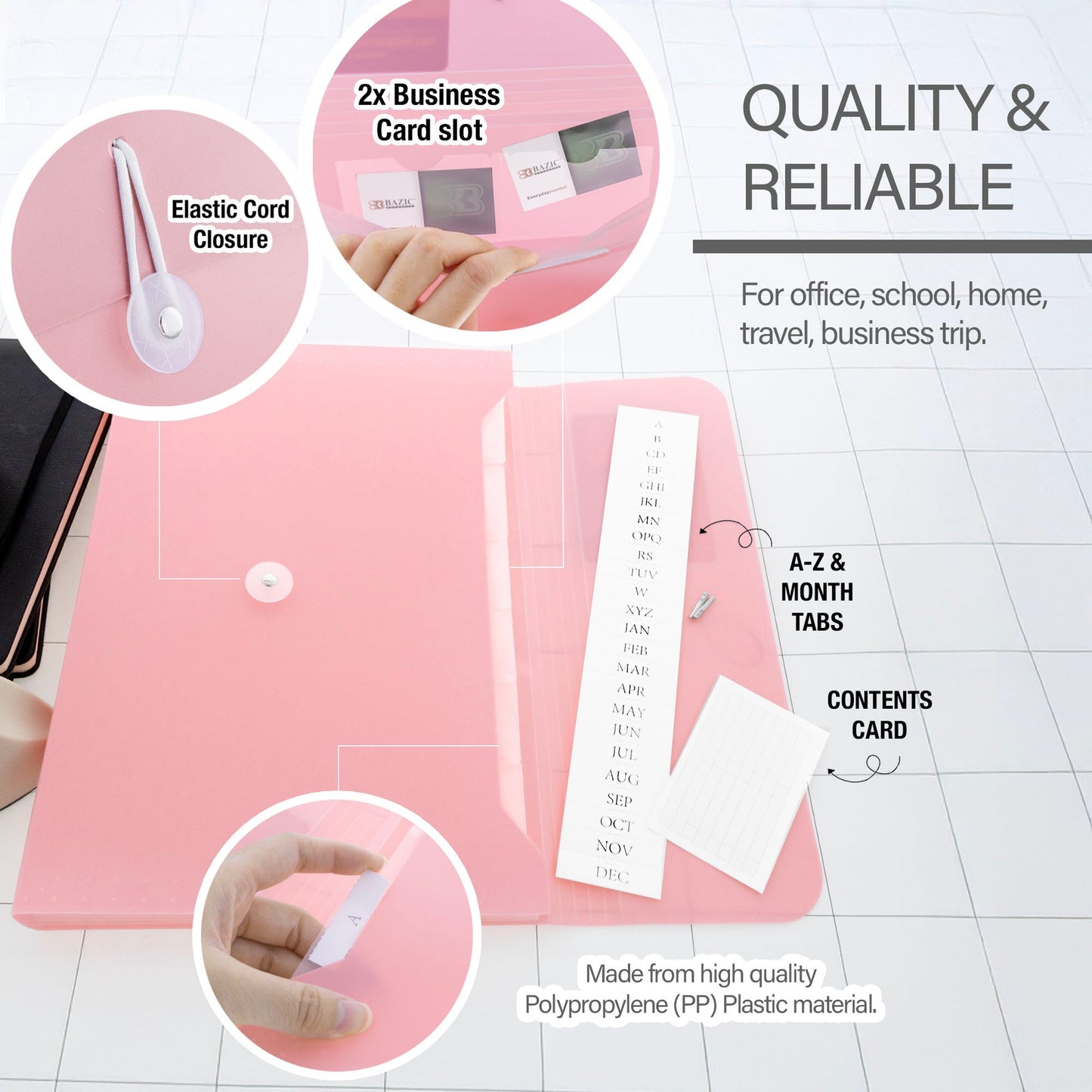 Pastel Edition 7-Pocket A4/Letter Size Poly Expanding File