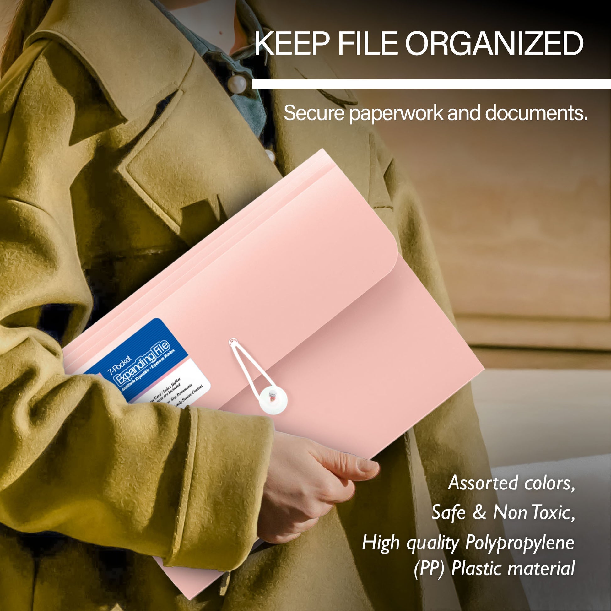 Pastel Edition 7-Pocket A4/Letter Size Poly Expanding File