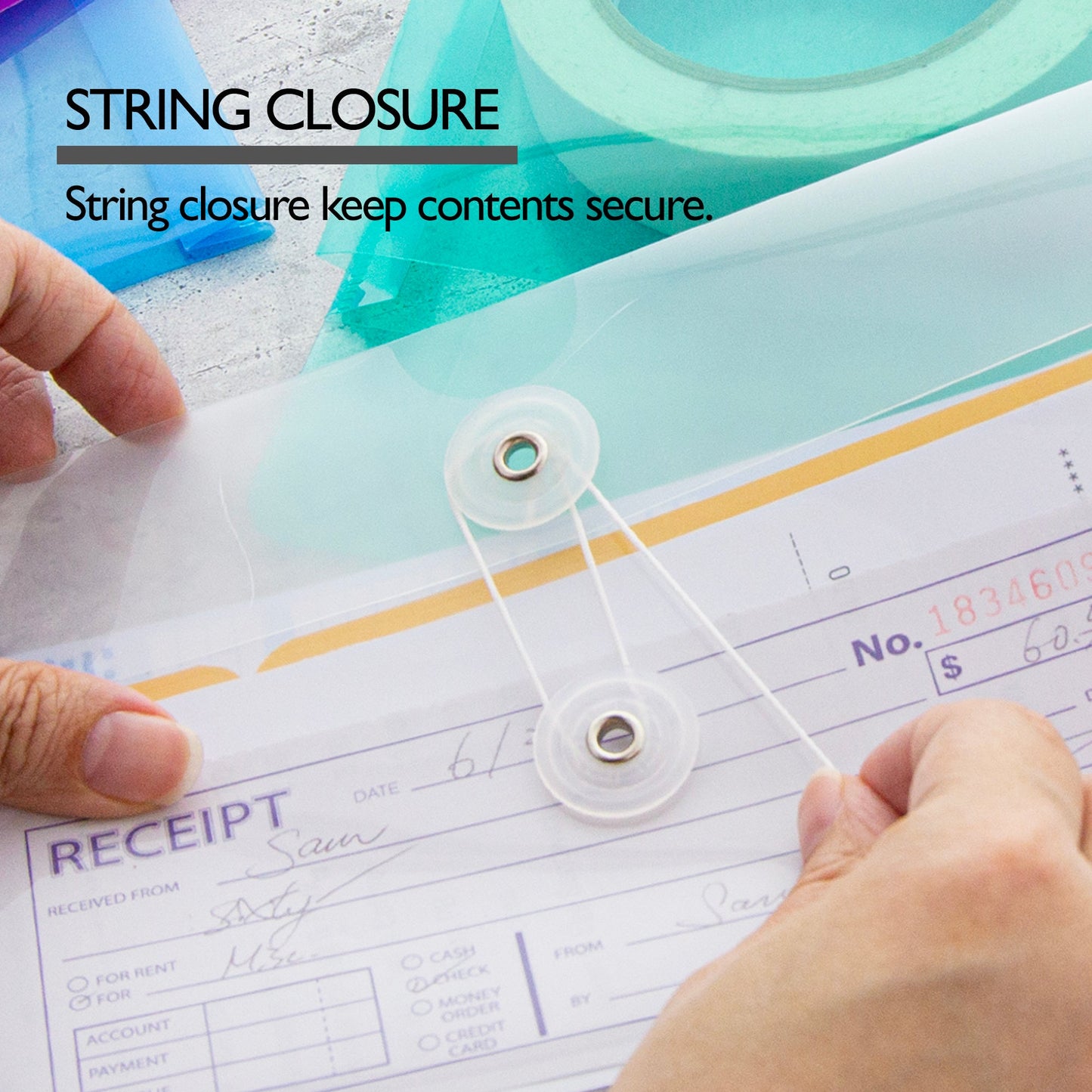 Side Loading A4/Letter Size String Envelope