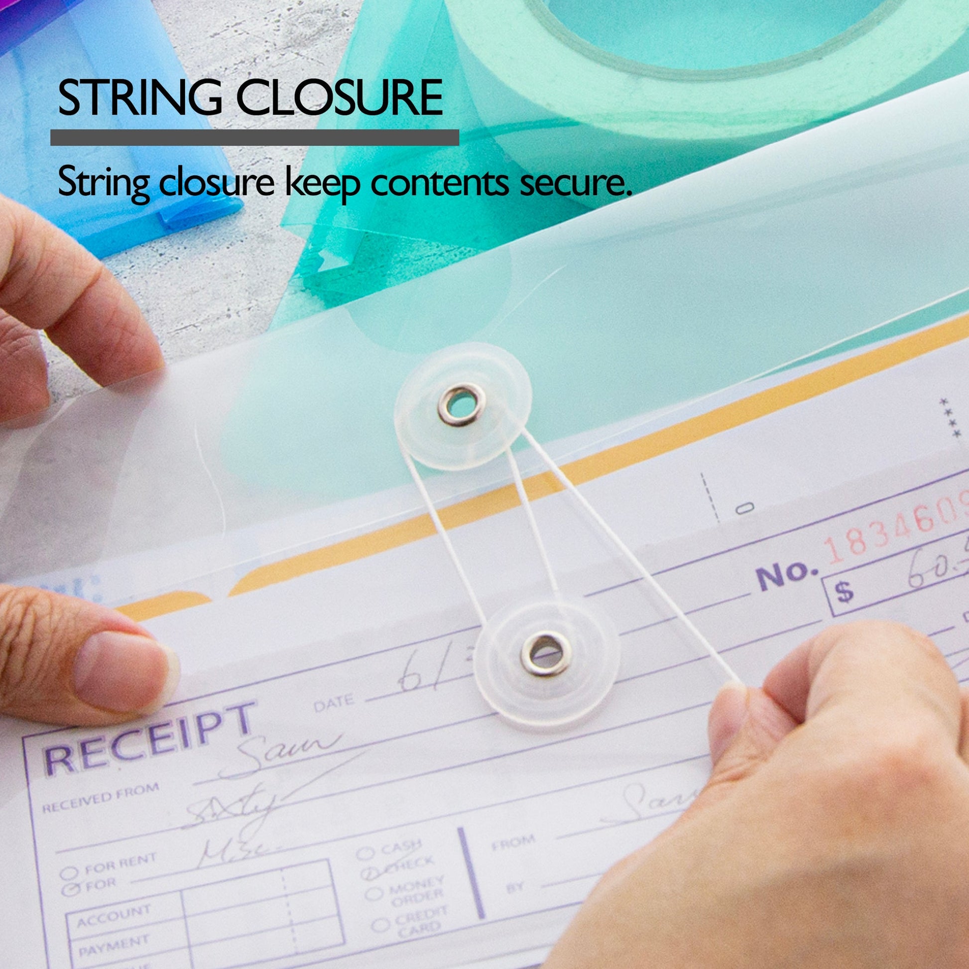 Side Loading A4/Letter Size String Envelope