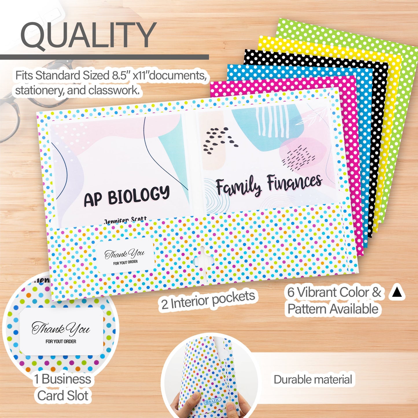 Polka Dot 2-Pocket Portfolios