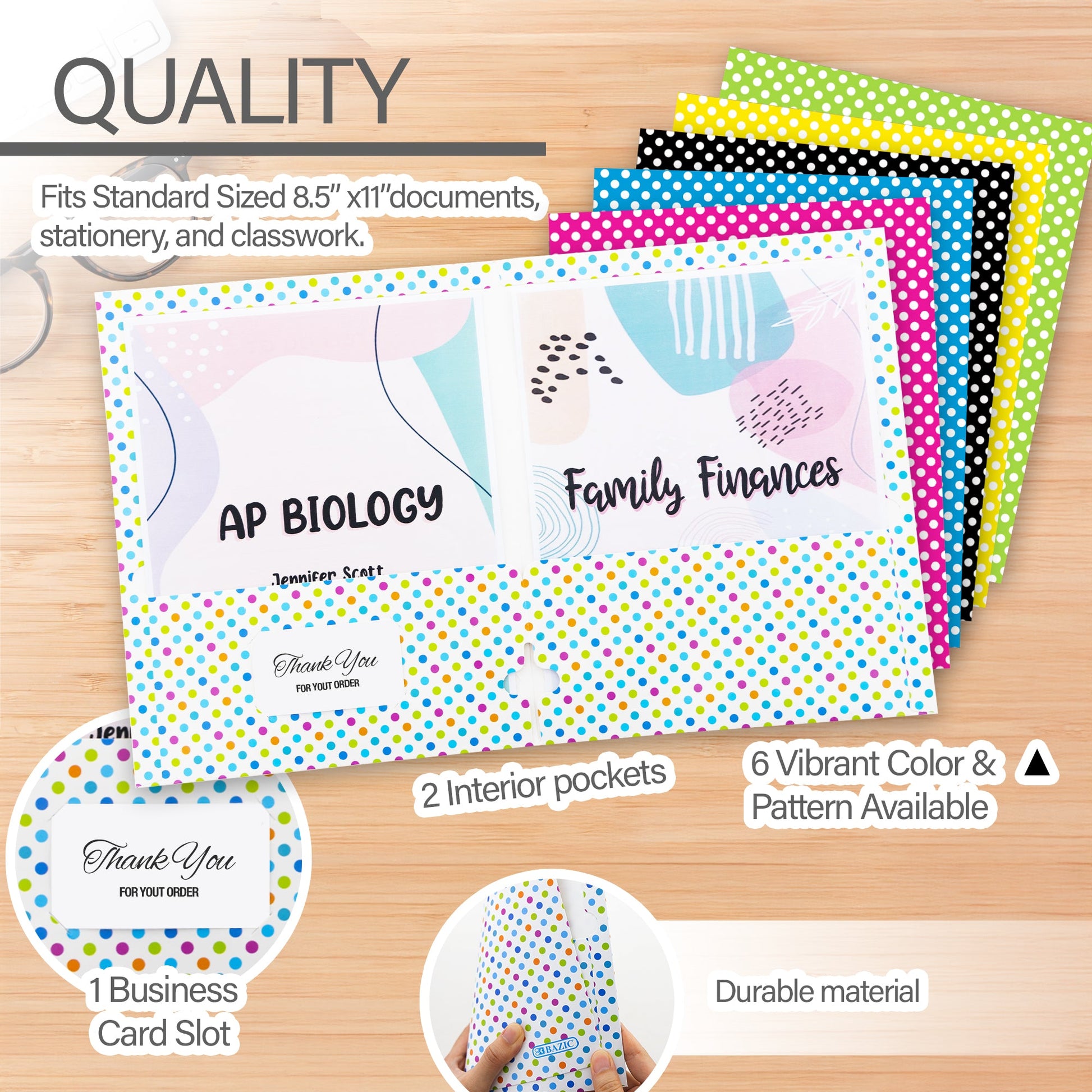 Polka Dot 2-Pocket Portfolios