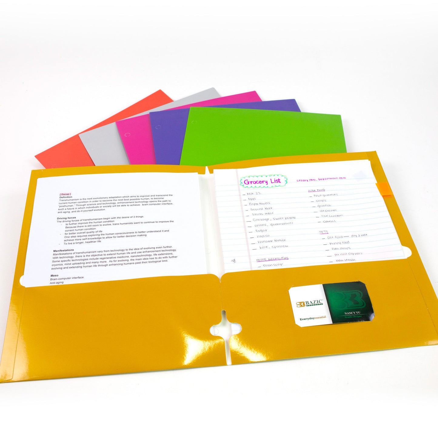 Metallic Color 2-Pocket Portfolios