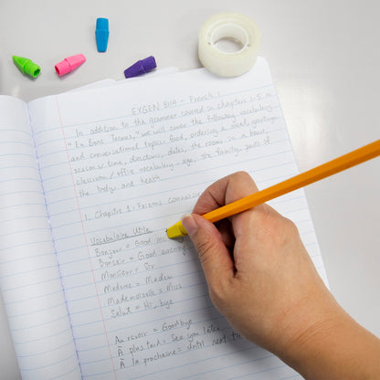 Neon Pencil-Top Eraser Caps, Latex-Free, PVC-Free