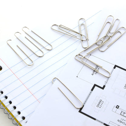 Jumbo 50 mm Silver Paper Clips, 100 Count