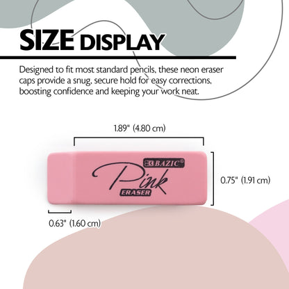 Pink Bevel Block Erasers, Latex-Free, PVC-Free