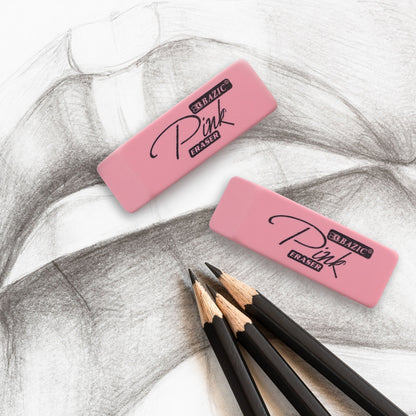 Pink Bevel Block Erasers, Latex-Free, PVC-Free