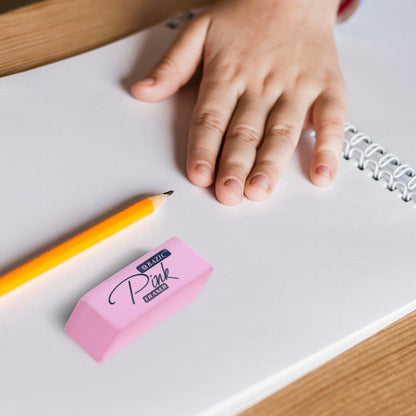 Pink Bevel Block Erasers, Latex-Free, PVC-Free