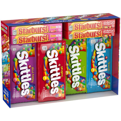 Skittles and Starburst Chewy Candy Variety Pack, Full Size, Great For Easter Candy, 30 ct.
