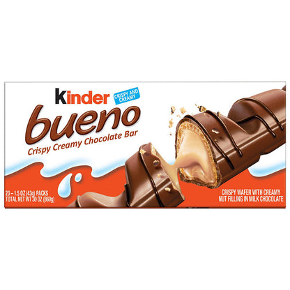 Kinder Bueno Cripsy Creamy Chocolate Bars, Individually Wrapped, 20 ct./1.5 oz.