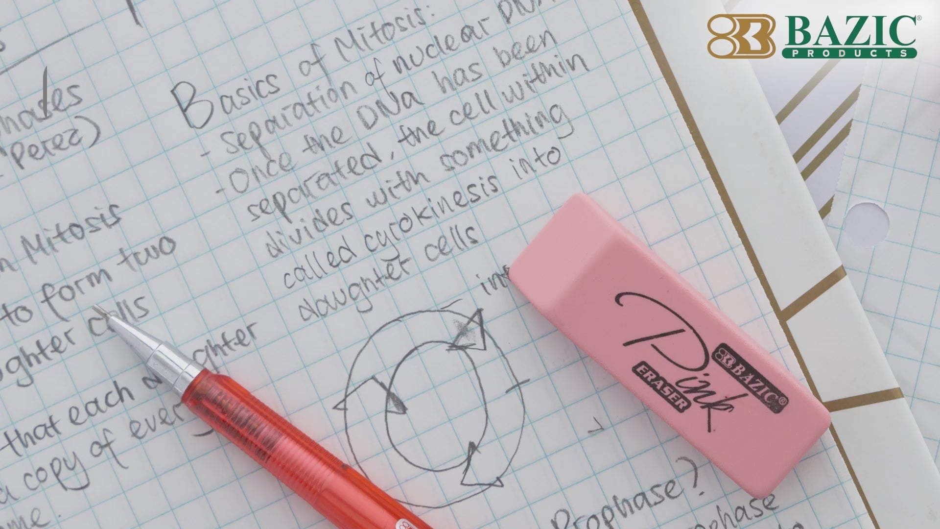 Pink Bevel Block Erasers, Latex-Free, PVC-Free