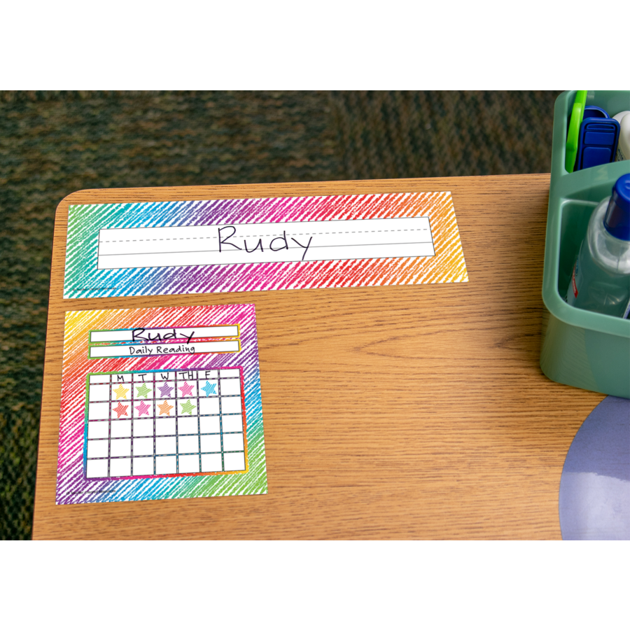 Colorful Scribble Flat Name Plates