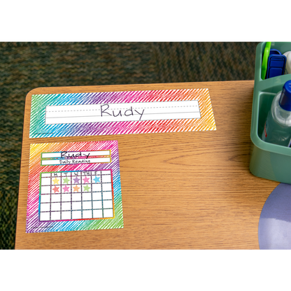 Colorful Scribble Flat Name Plates