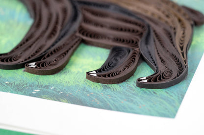 Quilled Black Bear and Cub  Greeting Card