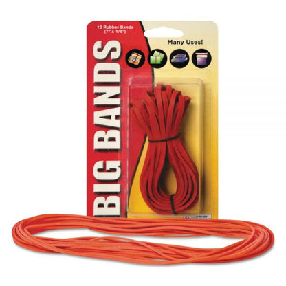 Alliance Rubber Advantage Rubber Bands, 7", Red, Pack Of 12