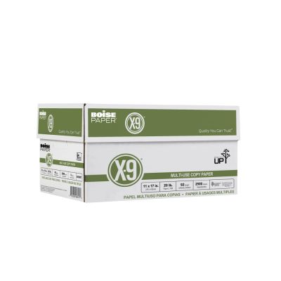 Boise X-9 Multi-Use Printer & Copy Paper, White, Ledger (11" x 17"), 2500 Sheets Per Case, 20 Lb, 92 Brightness