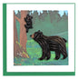 Quilled Black Bear and Cub  Greeting Card