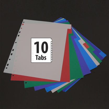 10-Tab Color Index Dividers for 3-Ring Binders
