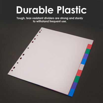 10-Tab Color Index Dividers for 3-Ring Binders
