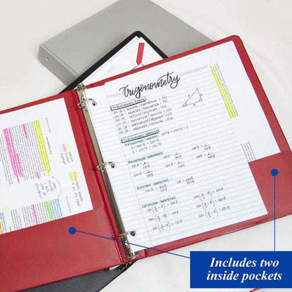 1.5" Assorted Color 3-Ring Binder w/ 2-Pockets