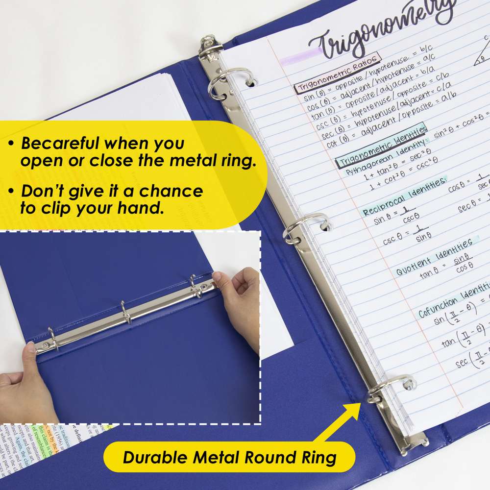 1.5" Assorted Color 3-Ring Binder w/ 2-Pockets
