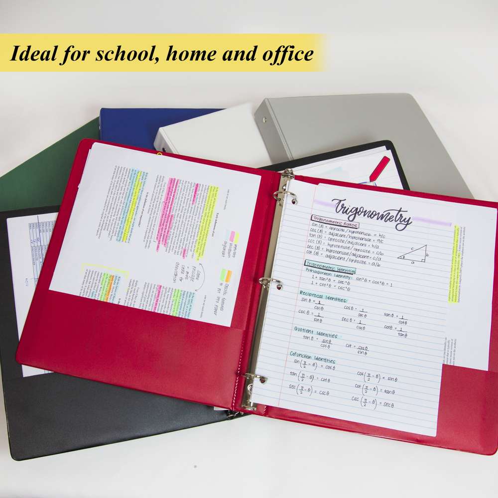 1.5" Assorted Color 3-Ring Binder w/ 2-Pockets