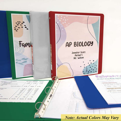 1" Asst. Color 3-Ring View Binder w/ 2-Pockets