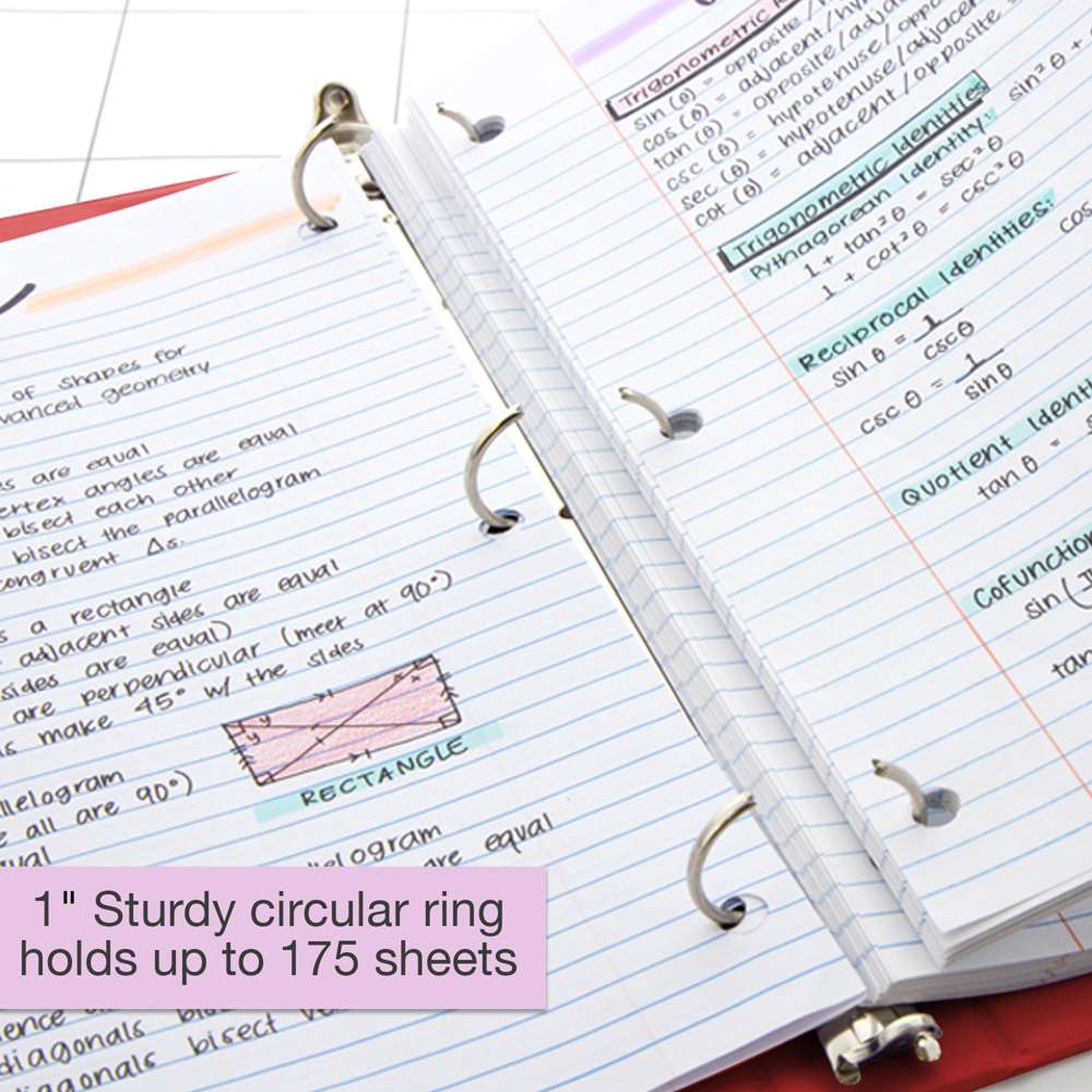 1" Asst. Color 3-Ring View Binder w/ 2-Pockets