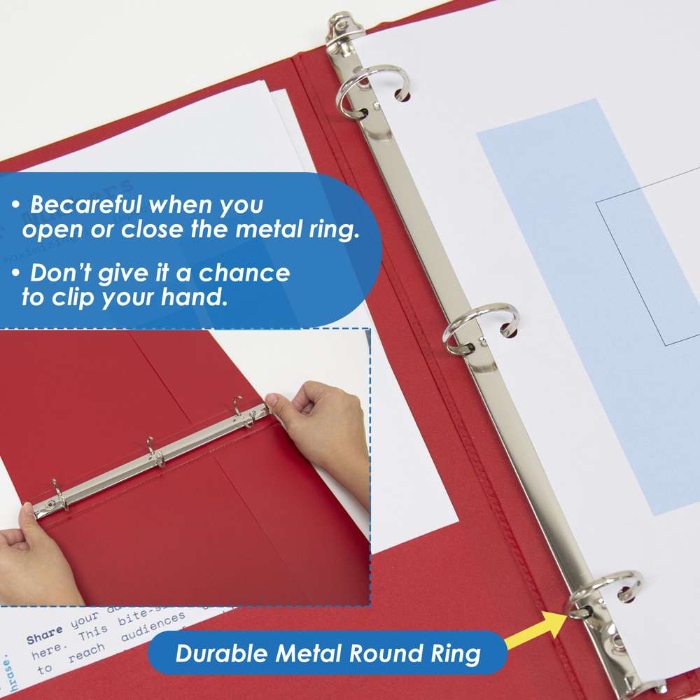 1" Asst. Color 3-Ring View Binder w/ 2-Pockets