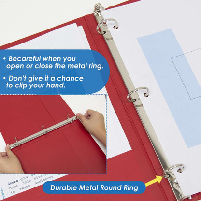 1" Asst. Color 3-Ring View Binder w/ 2-Pockets