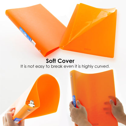 1" Bright Color Poly 3-Ring Binder, 1 Pocket