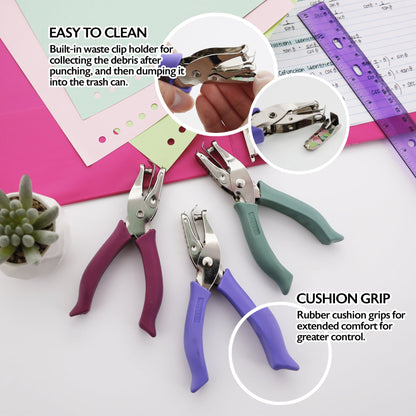 Single Hole Paper Punch, 5-Sheet, Cushion Grip