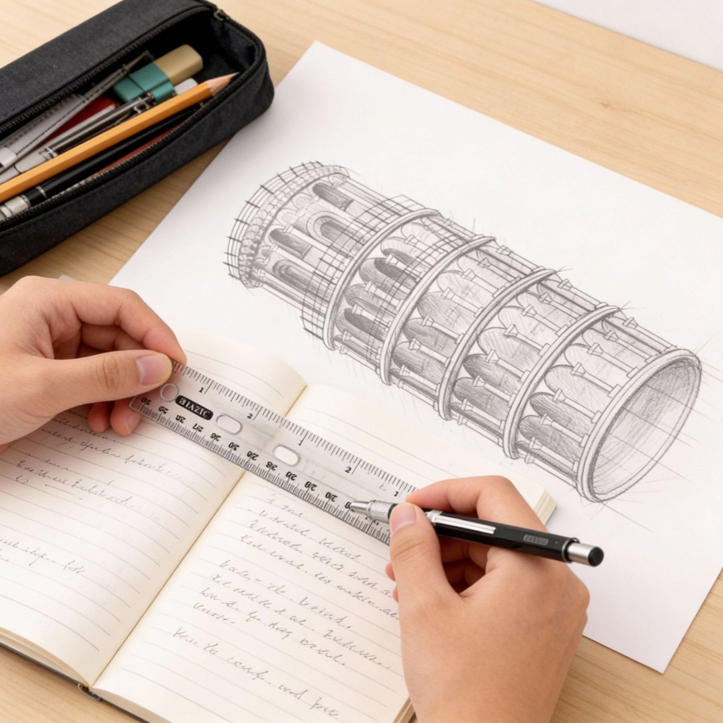 12 in Clear Plastic Ruler, Inch & Metric (30 cm)