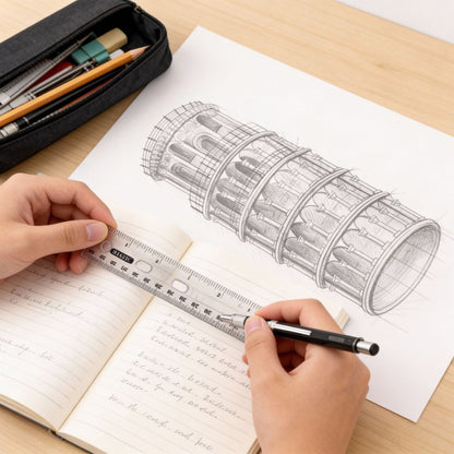 12 in Clear Plastic Ruler, Inch & Metric (30 cm)