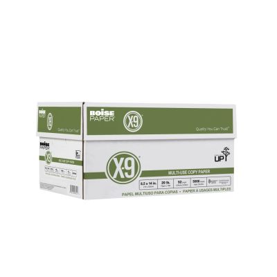 Boise X-9 Multi-Use Printer & Copy Paper, White, Legal (8.5" x 14"), 5000 Sheets Per Case, 20 Lb, 92 Brightness