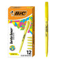 BIC Brite Liner Highlighters, Chisel Tip, Yellow, Box Of 12