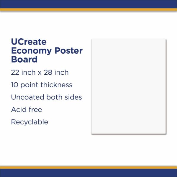 Pacon Peacock Railroad Board, 22" x 28", 4-Ply, White, Carton Of 100 Sheets, PAC104225