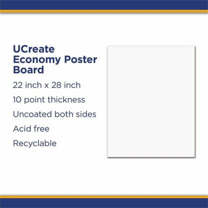 Pacon Peacock Railroad Board, 22" x 28", 4-Ply, White, Carton Of 100 Sheets, PAC104225
