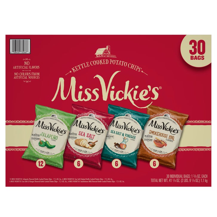 Miss Vickie's Kettle Cooked Potato Chips, 1.38 oz, Variety Pack, 30-count