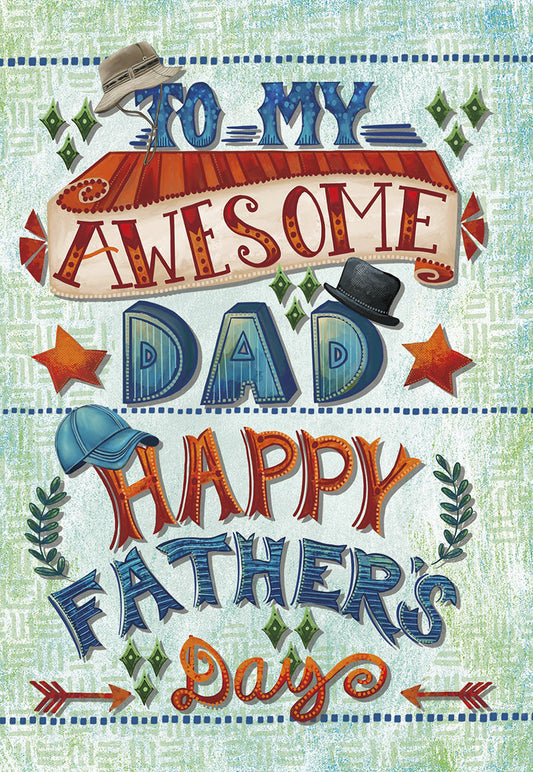 Starry Headwear Honors | Heartfelt Father's Day Greeting Card