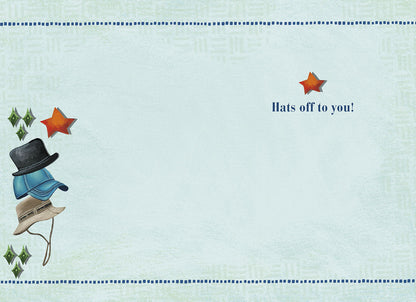 Starry Headwear Honors | Heartfelt Father's Day Greeting Card